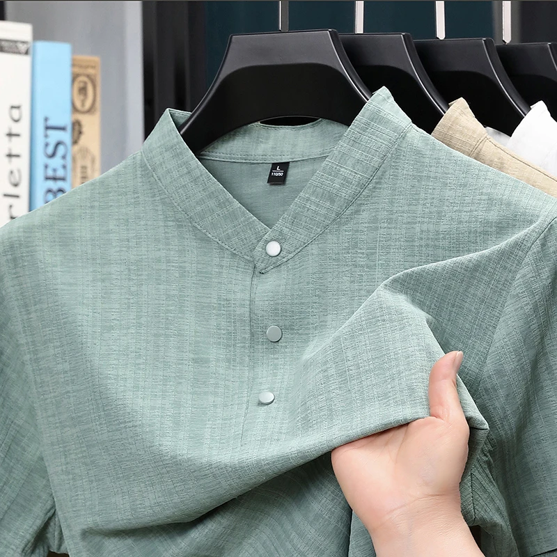 Home Textile - Letnia koszula męska z stójką i