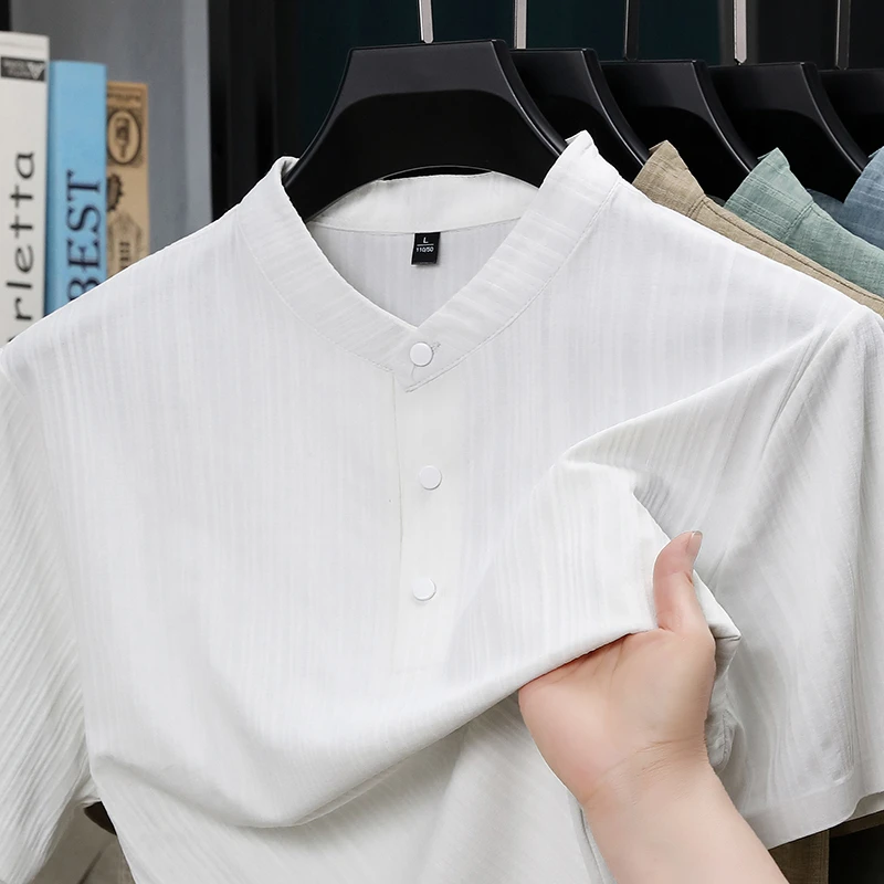 Letnia koszula męska z stójką  – Home Textile recenzja i cena