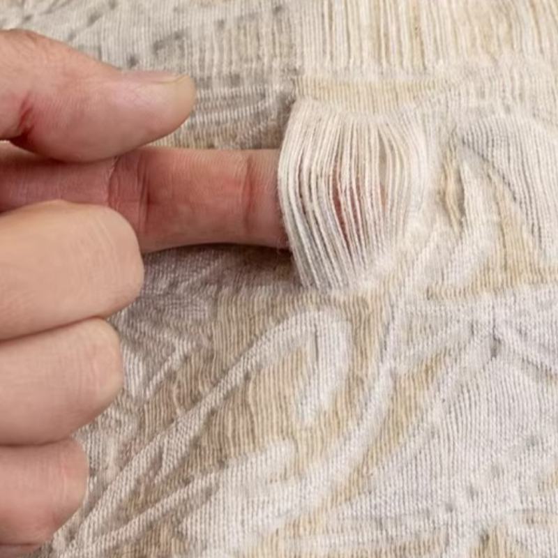 Beżowa lniana tkanina żakardow – Home Textiles Design recenzja i cena
