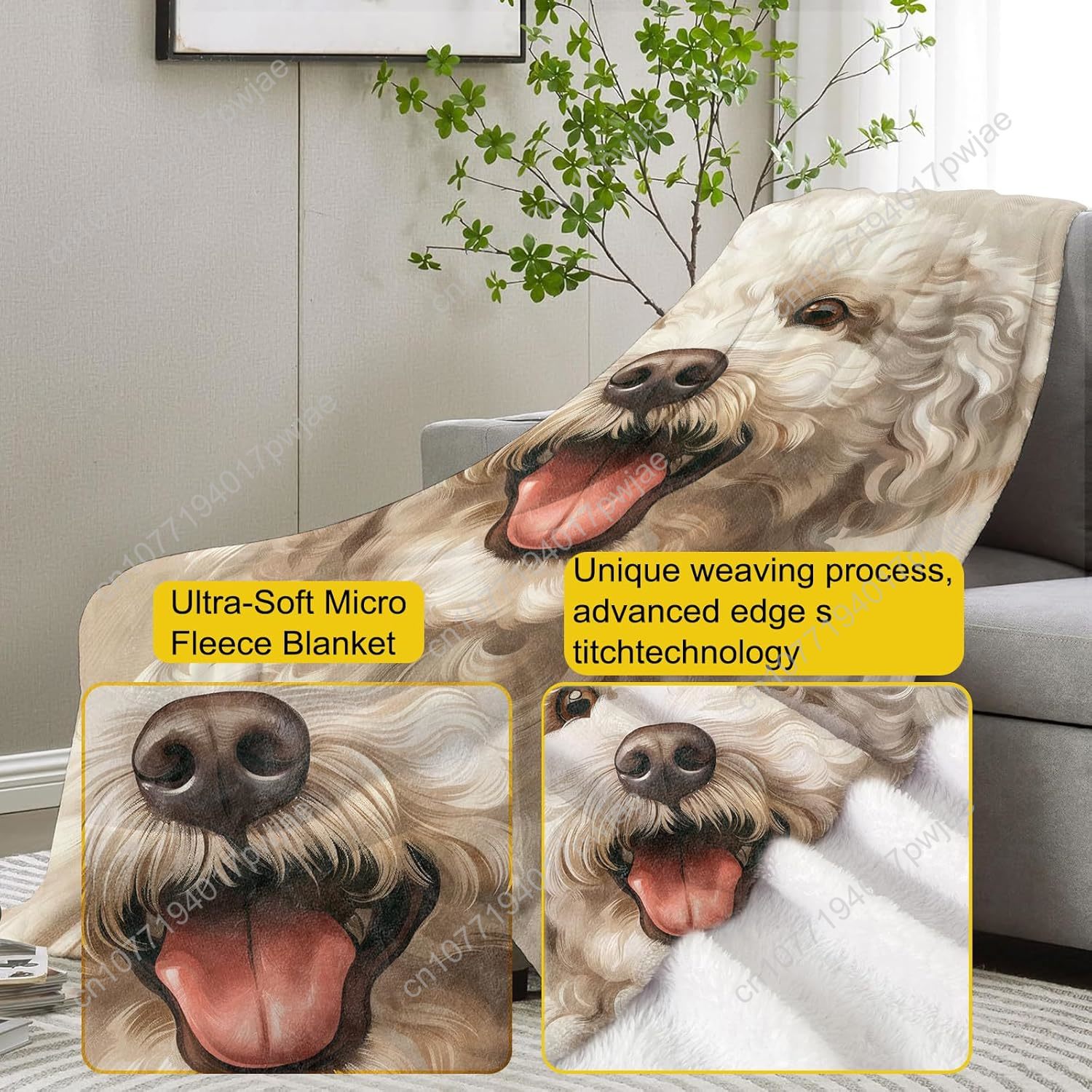 Koc z portretem radosnego pudl – Home Textiles Design recenzja i cena